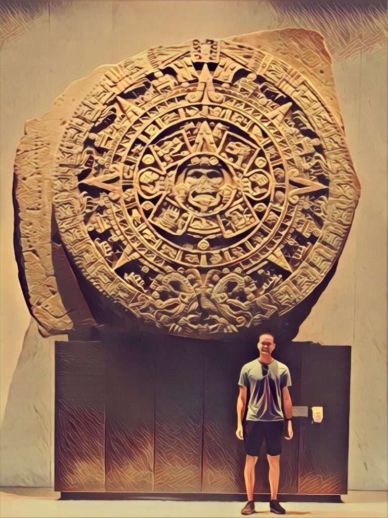 Me, next to the famous sun stone